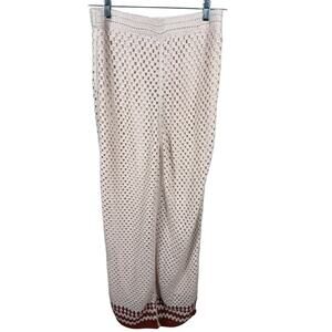 Ultra Pink Women's Size Medium Cream Cottagecore Fairycore Whimsy Crochet Pants